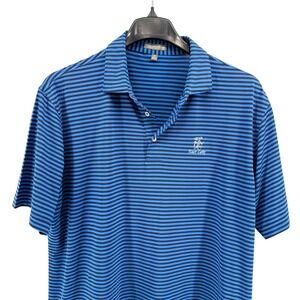 Peter Millar Summer Comfort Mens XL Pre-Owned Blue "East Lake' Golf Polo Shirt